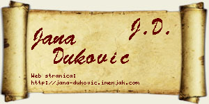 Jana Duković vizit kartica
